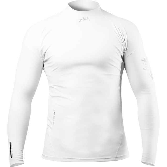 2024 Zhik Mnner Eco UPF50+ Langarm Spandex Rash Guard DTP-0063 - White