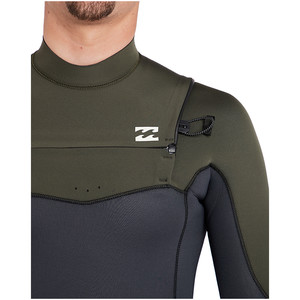 2019 Billabong Mens Furnace Absolute 3/2mm Chest Zip Wetsuit Dark Olive L43M09