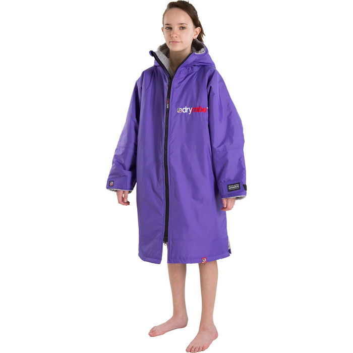 2023 Dryrobe Advance Junior Langarmshirt Wechsel Robe DR104 - Lila / Grey