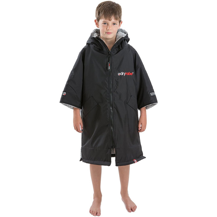 2024 Dryrobe Advance Junior Kurzarm-Wechselkleidung Robe V3 V3KSS - Black / Grau