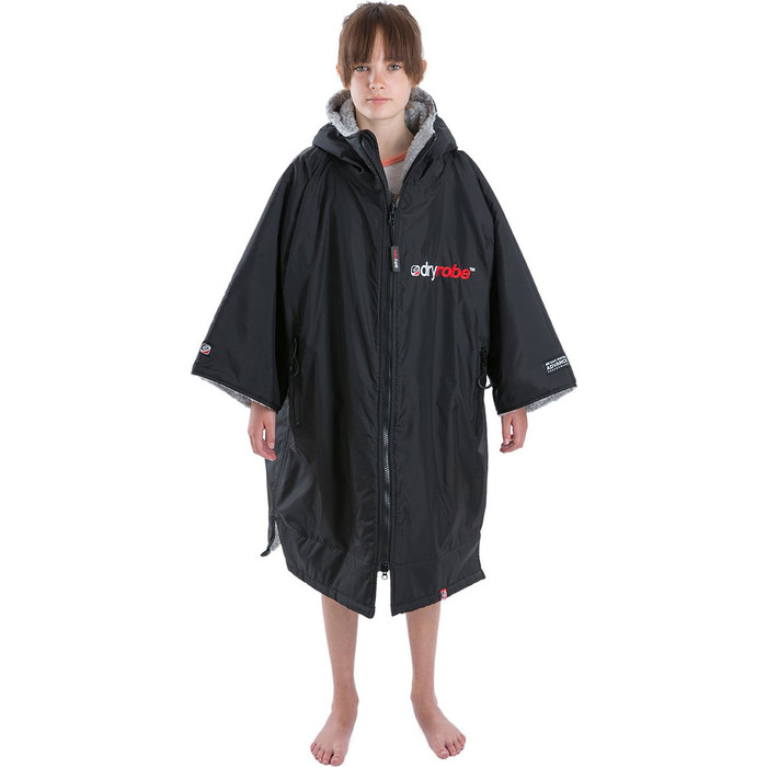 2024 Dryrobe Advance Junior Kurzarm-Wechselkleidung Robe V3 V3KSS - Black / Grau