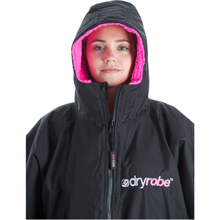 2023 Dryrobe Advance Kurzarm-Wechsel Robe DR100 - Black / Pink