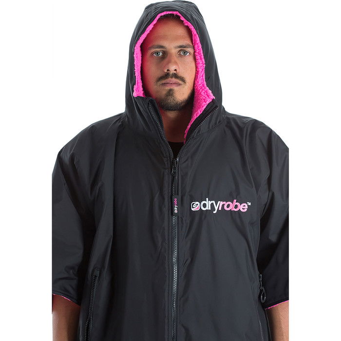 2023 Dryrobe Advance Kurzarm-Wechsel Robe DR100 - Black / Pink