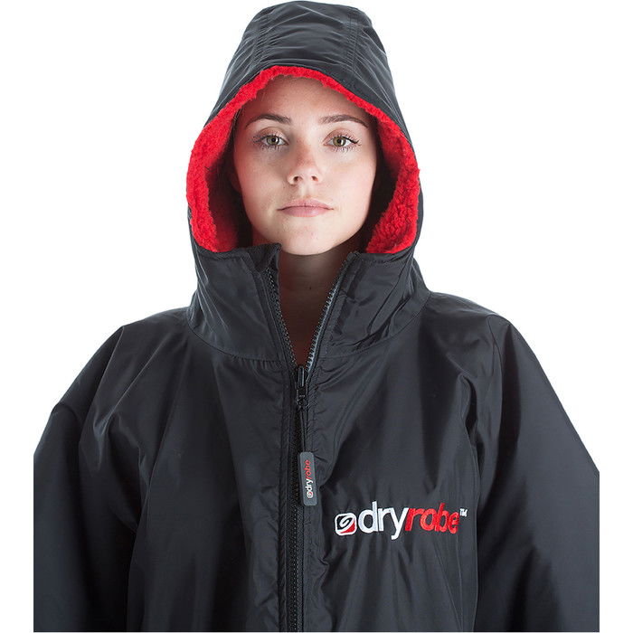 2023 Dryrobe Advance Kurzer rmel Wechsel Robe DR100 - Black / Rot