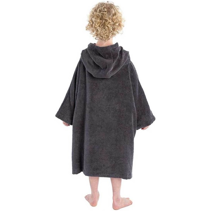 2023 Dryrobe Junior Organic Cotton Hooded Towel Change Robe V3OCT - Slate Grey