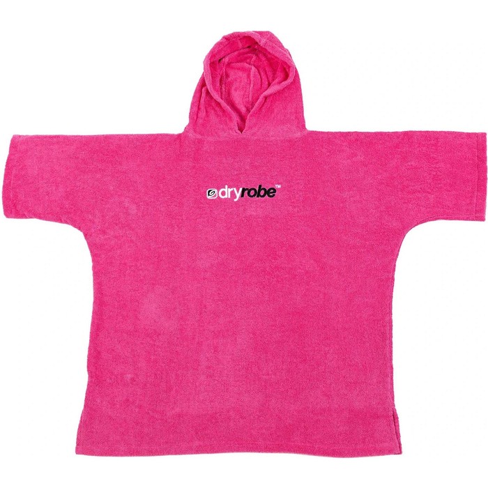 2023 Dryrobe Junior Organic Cotton Hooded Towel Changing Robe - Pink