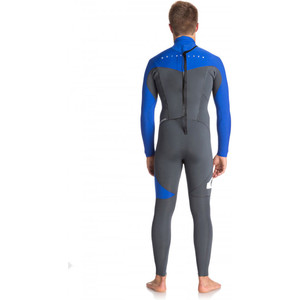 2018 Quiksilver Syncro Series 3/2mm Flatlock Back Zip Wetsuit GUN METAL / ROYAL BLUE EQYW103036