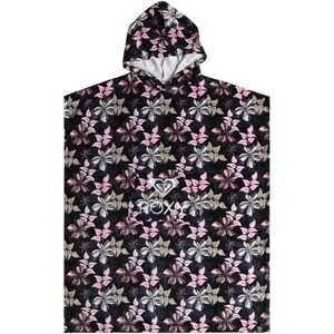 2024 Roxy Frauen Magisches Bedrucktes Kapuzenhandtuch ERJAA04299 - Anthracite Sunny Floral Poncho