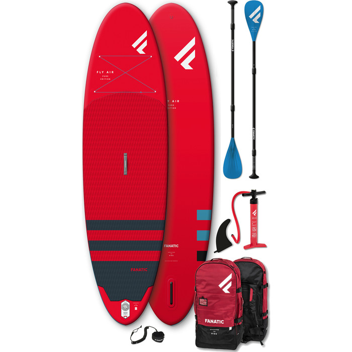 2021 Fanatic Fly Air 9'8 "reines Aufblasbares Sup-paket Redboard, Bag, Pump & Paddle