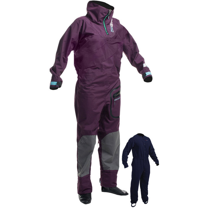 Gul Shadow Womens Halo Zip Drysuit Italian Plum GM0350-B3 INCLUDING UNDERFLEECE