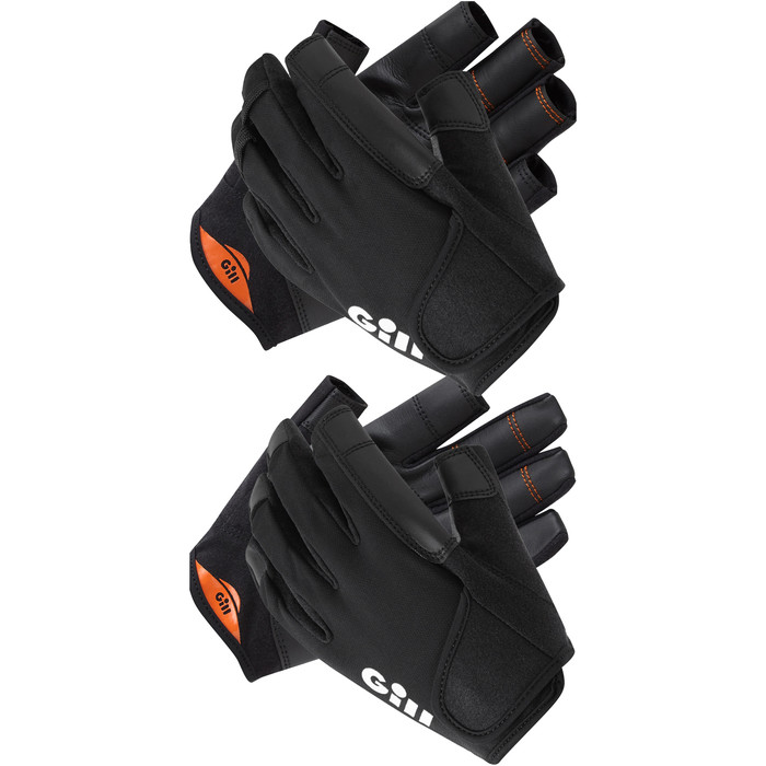 2023 Gill Double Pack Championship Short & Long Finger Sailing Gloves - Black