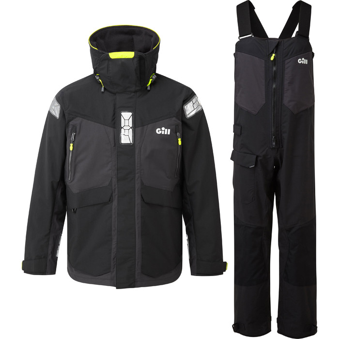 2022 Gill Os2 Herren Offshore Jacke & Hose Kombi Set - Schwarz