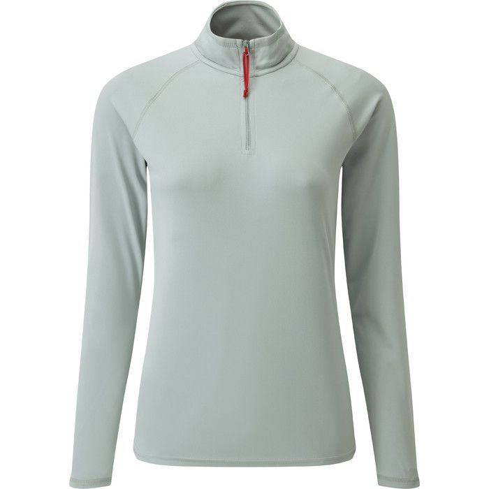 2024 Gill Womens UV Tec Zip Neck Top Grey UV009W