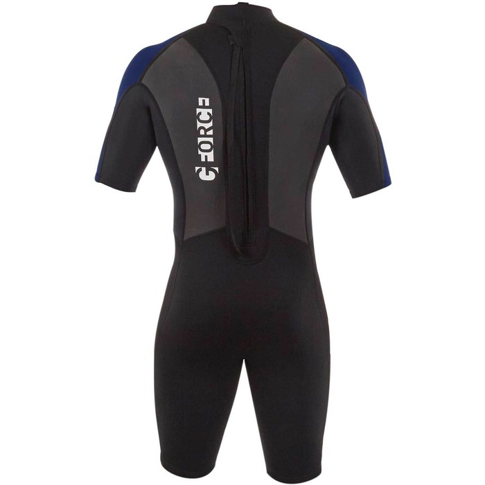 2024 Gul Mens G-Force 3mm Back Zip Shorty Wetsuit GF3305-B7 - Black / Navy