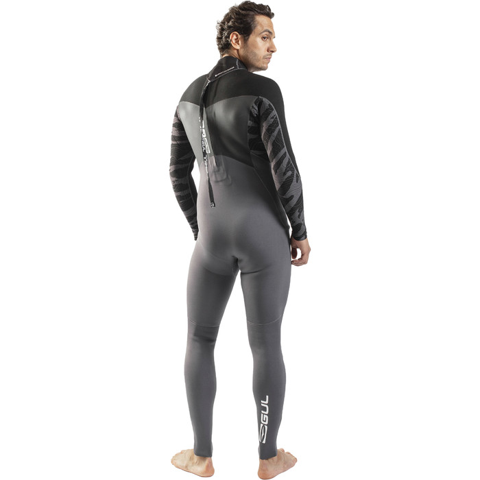 2024 Gul Mens Response 4/3mm GBS Back Zip Wetsuit RE1246-C1 - Grey / Black