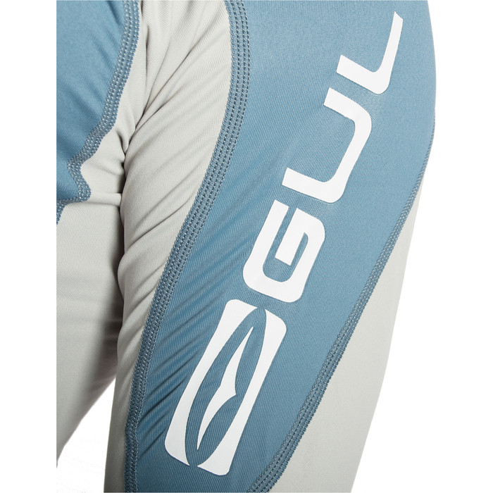 2024 Gul Mens Xola Long Sleeve Rash Vest RG0339-B9 - Blue / Grey