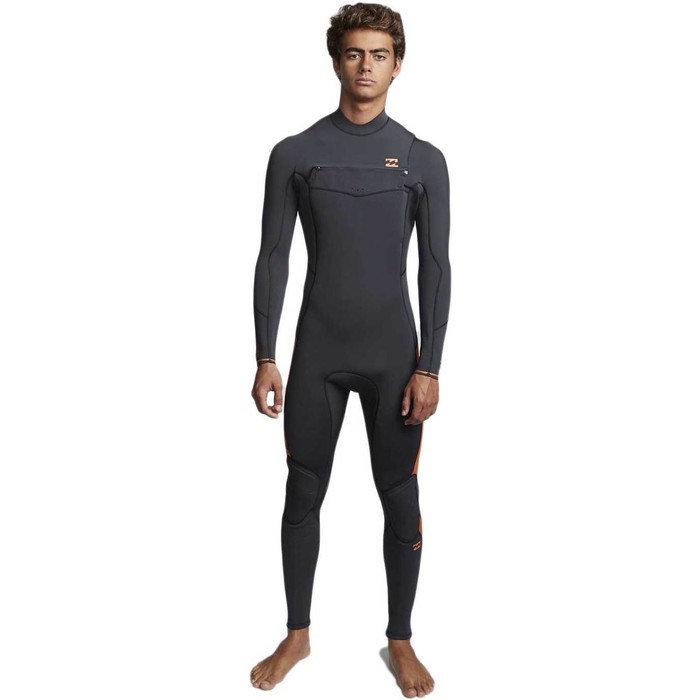 2020 Billabong Mens Furnace Absolute 5/4mm Chest Zip Wetsuit Schwarzen Sand Q45m09