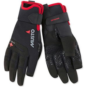 2024 Musto Performance Sailing Long Finger Gloves Black AUGL004