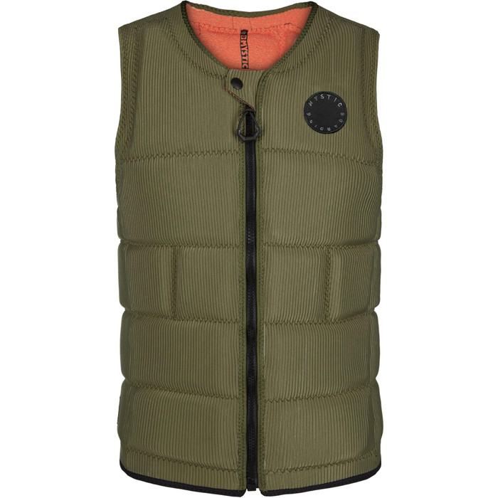 2021 Mystic The Dom Impact Vest Wake Front Zip WDOM - Brave Green