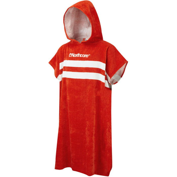 2024 Northcore Beach Basha Stripe Kapuzenhandtuch Robe / Poncho NOCO241 - Red