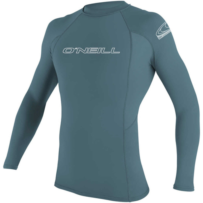 2023 O'Neill Basic Skins Long Sleeve Crew Rash Vest 3342 - Dusty Blue