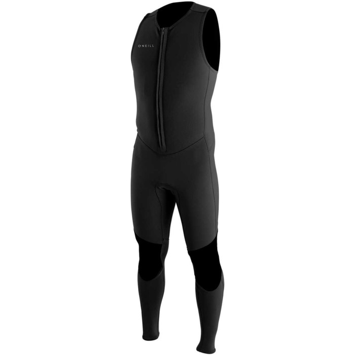 2024 O'Neill Reactor II 1.5mm Neoprene Reiverschluss Vorne Long John Neoprenanzug 5047 - Black