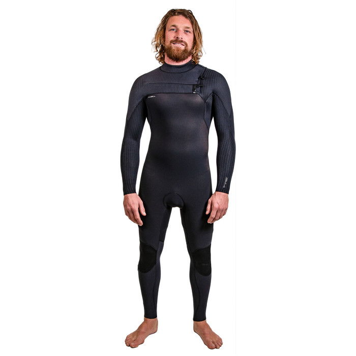 2024 O'Neill Mens HyperFreak 3/2+mm Chest Zip GBS Wetsuit 5343 - Black