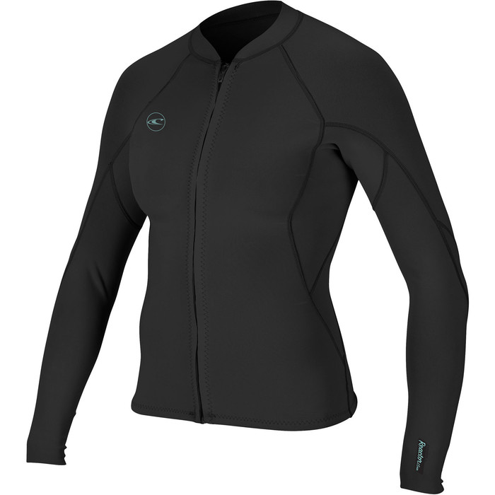 2024 O'neill Damen Reactor Ii 1.5mm Front Zip Neoprenjacke 5294 - Schwarz