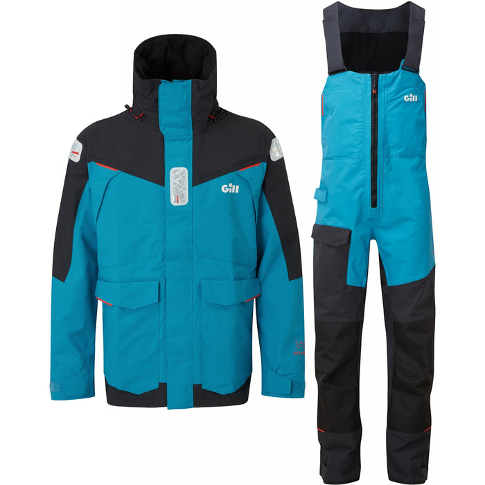 2023 Gill Herren Os2 Offshore Segeljacke & Hose Kombi-Set - Blue Jay