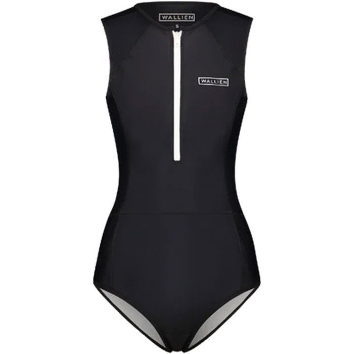 2024 Wallien Womens One Piece Front Zip Swimsuit 102024 - Retro Monochrome