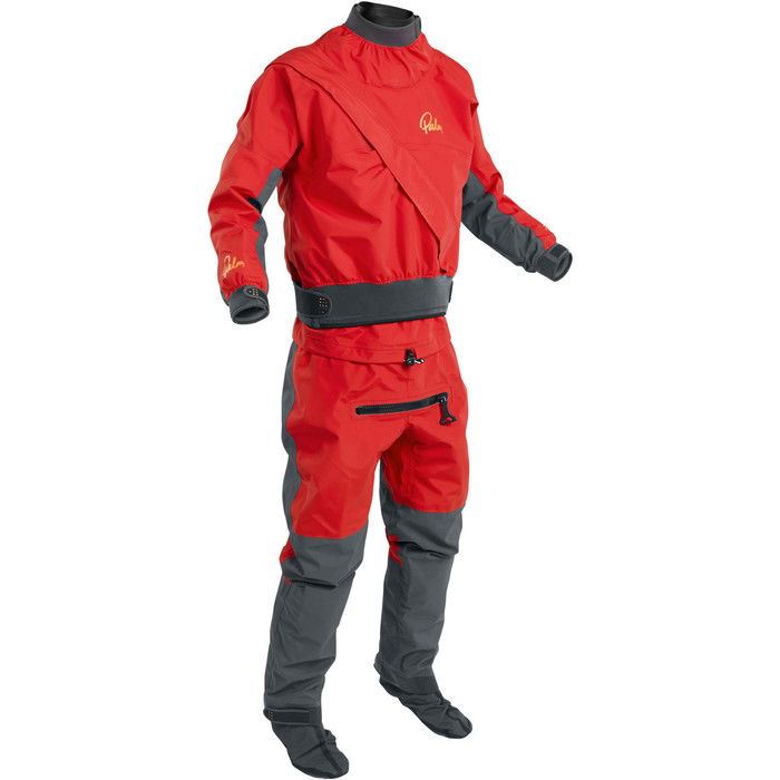 2024 Palm Mnner Cascade Front Zip Kajak Trockenanzug & Con Zip Flame Red 11741