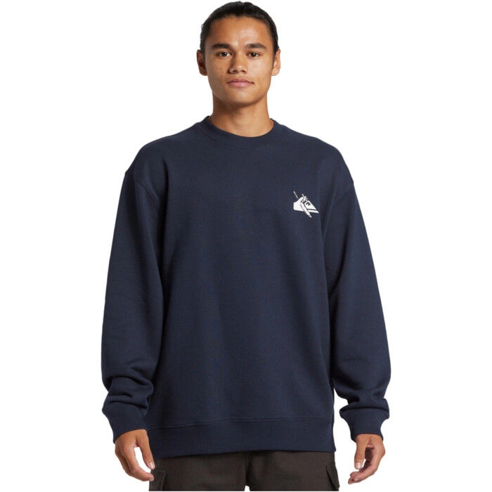 2024 Quiksilver Mnner DNA Petroglyph Crew Sweatshirt AQYFT03374 - Dark Navy