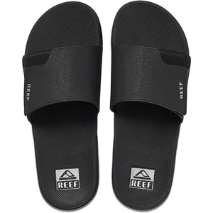 2024 Reef Fanning Slide Flip Flops CI3632 - Black / Silver