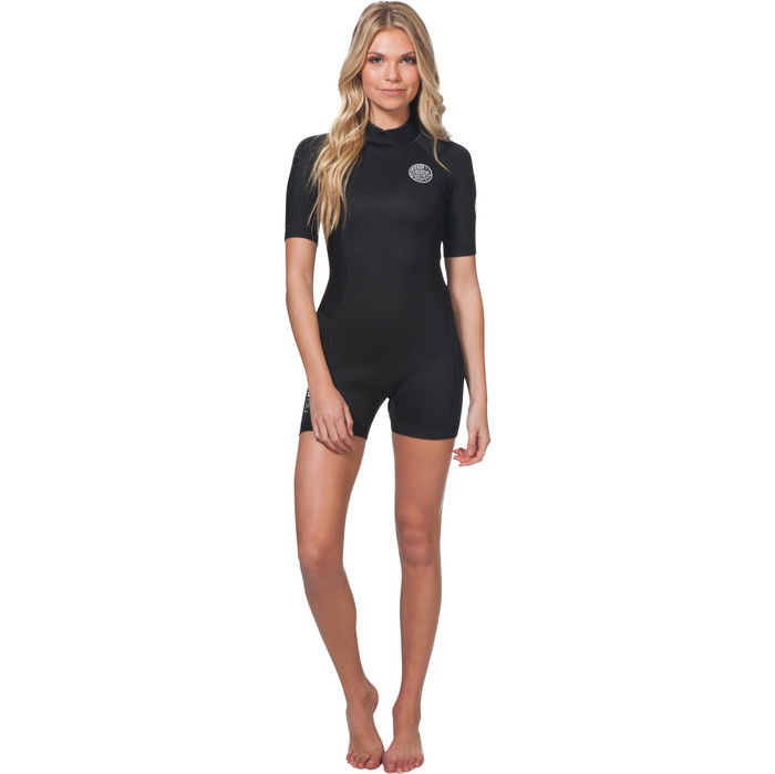 2022 Rip Curl Frauen Dawn Patrol 2mm Rckenreiverschluss Shorty Neoprenanzug Black WSP7FW