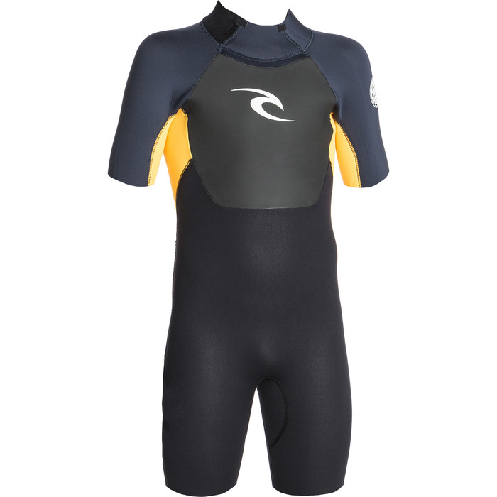 Rip Curl Junior Boys Omega 1.5mm Back Zip Shorty Wetsuit WSP5FB - Slate / Orange