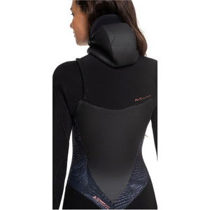 2019 Roxy Frauen Syncro 5/4/3mm Mit Kapuze Chest Zip Anzug Schwarz / Rotguss Erjw203004