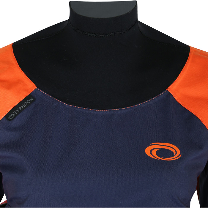 2024 Typhoon Frauen Hendra Hinge Zip Drysuit 100185 - Orange / Navy