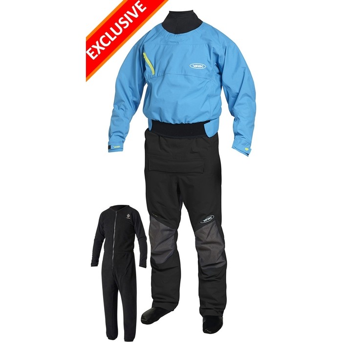 2019 Yak Vanguard Drysuit / Kayak Drysuit Inc Underfleece Blue / Black 2734