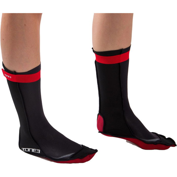 2023 Zone3 2mm Neopren-Schwimmsocken Na18unss - Schwarz / Rot