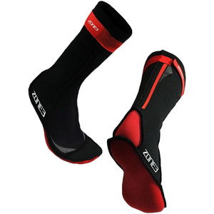 2023 Zone3 2mm Neopren-Schwimmsocken Na18unss - Schwarz / Rot