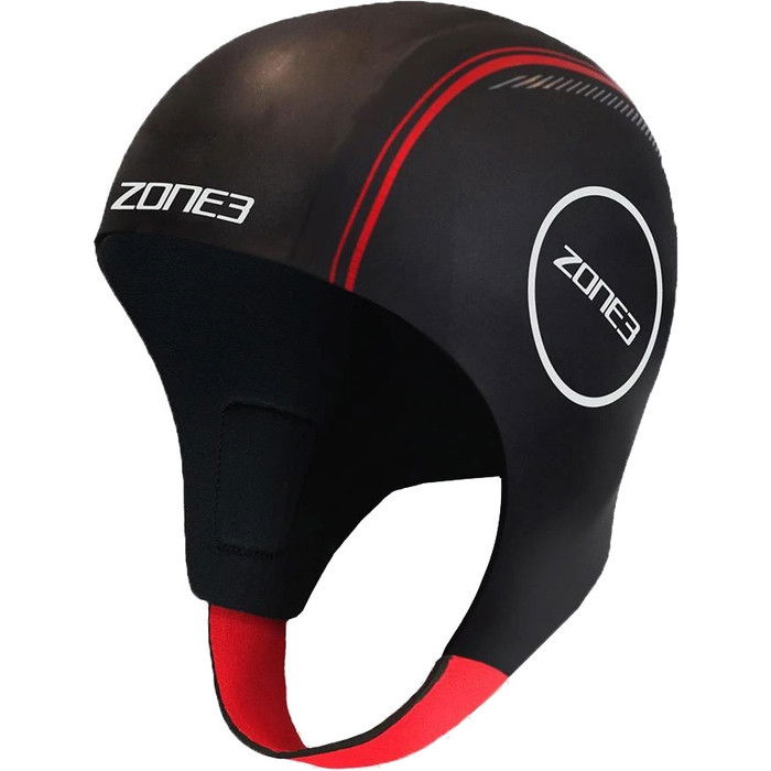 2023 Zone3 4mm Neoprene Swim Cap NA18UNSC108 - Black / Red