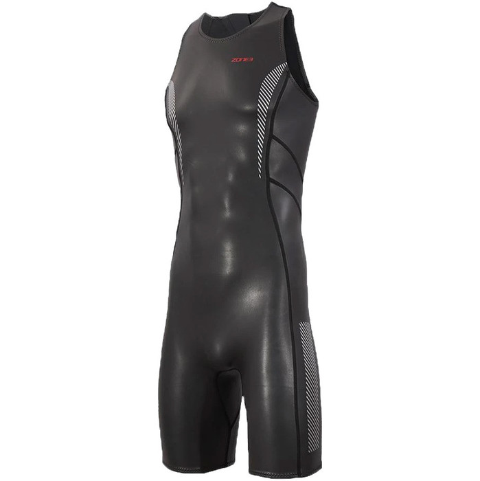 2023 Zone3 Mens 1.5mm Neoprene Kneeskin Sleeveless Shorty Wetsuit NA18MKNE101 - Black / Red