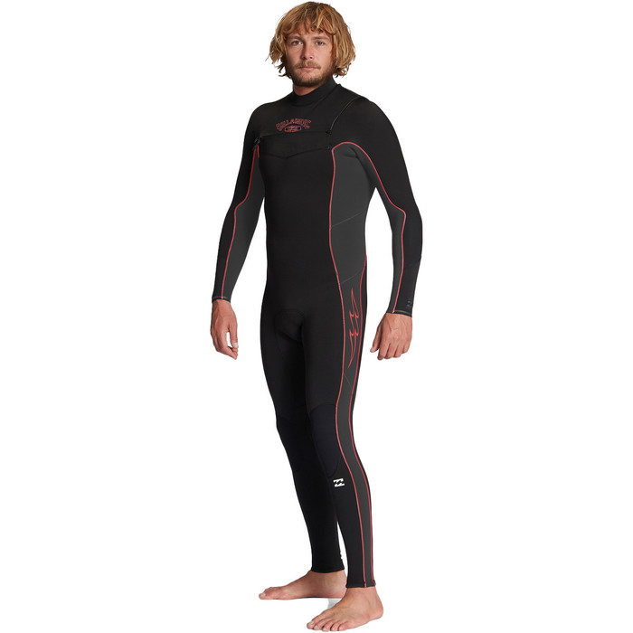 2024 Billabong Mens Absolute 4/3mm Chest Zip Wetsuit ABYW100193 - Black / Grey