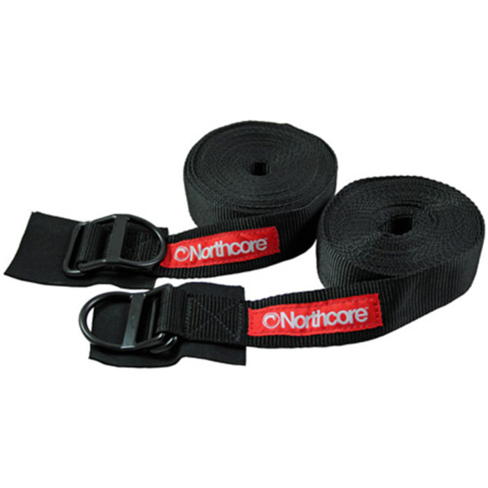 2024 Northcore D-Ring Roof Rack Straps / Tie Downs 5M NOCO22B - Black