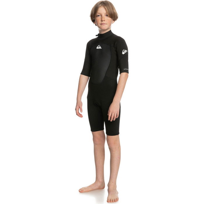 2024 Quiksilver Jungen Prologue 2mm Rckenreiverschluss Shorty Neoprenanzug EQBW503021 - Black