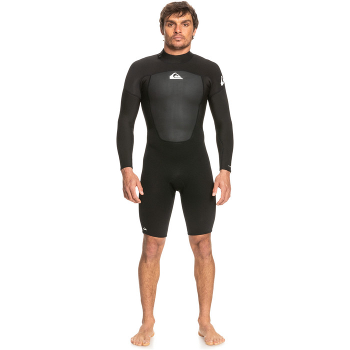 2024 Quiksilver Mens Prologue 2mm Long Sleeve Back Zip Shorty Wetsuit EQYW403020 - Black