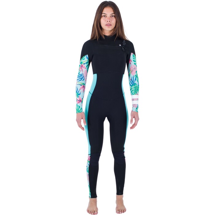 2024 Hurley Womens Plus Printed 3/2mm Chest Zip Wetsuit WFS0012322 - Java Tropical