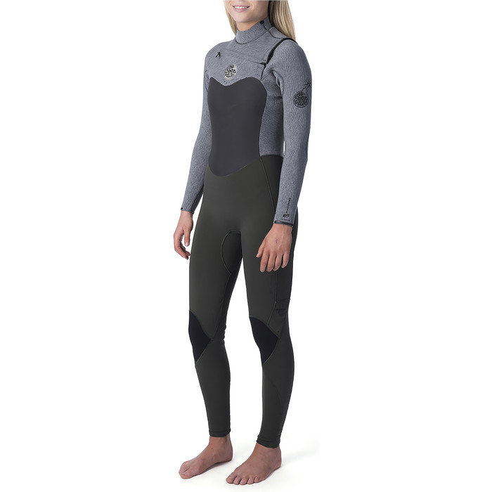 2019 Rip Curl Womens Flashbomb 3/2mm Chest Zip Wetsuit Khaki WST9EG