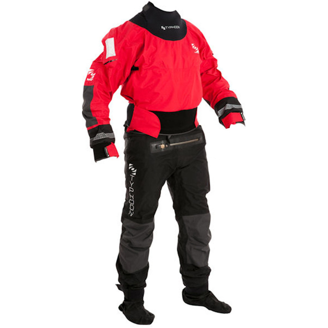 Typhoon Multisport 4 Four LATEX SEAL Drysuit +Con Zip RED / BLACK 100140