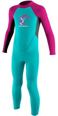 2026 ONeill Kleinkind Reactor 2mm Rückenreißverschluss Neoprenanzug 4868 - Aqua / Berry